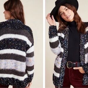 Anthropologie Heartloom Sparkly Confetti Striped Cardigan XS